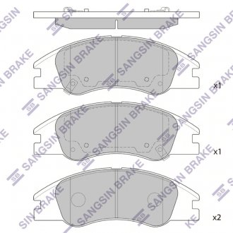 Фото автозапчасти колодки тормозные дисковые KIA CERATO 1.5, 1.6, 2.0, 1.6CRDI передн. (SANGSIN) Hi-Q (SANGSIN) SP1167