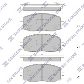 Фото автозапчасти колодки тормозные дисковые HYUNDAI I10 1.1CRDI 12V 08.03- передн. (SANGSIN) Hi-Q (SANGSIN) SP1172