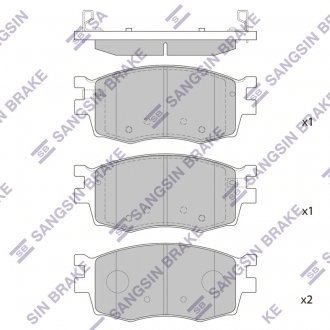 Фото автозапчасти колодки тормозные дисковые HYUNDAI ACCENT передн. (SANGSIN) Hi-Q (SANGSIN) SP1186