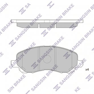 Фото автозапчасти колодки тормозные дисковые передние MITSUBISHI LANCER 9 1.5 16V, 1.8 16V PETROL 08- Hi-Q (SANGSIN) SP1360