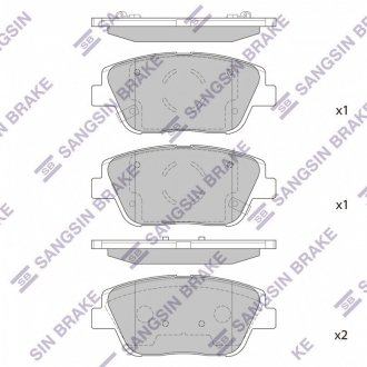 Фото автозапчасти колодки тормозные дисковые HYUNDAI YF SONATA 2.0 CRDI 11- передн. (SANGSIN) Hi-Q (SANGSIN) SP1398