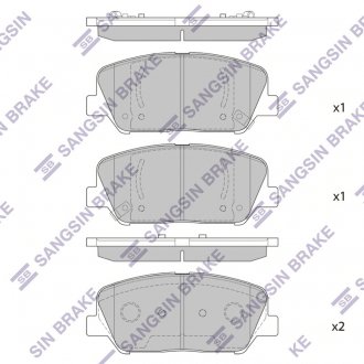 Фото автозапчасти колодки тормозные дисковые передние KIA GENESIS COUPE USA 10- Hi-Q (SANGSIN) SP1403