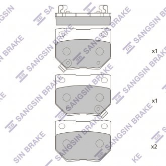 Фото автозапчастини колодки гальмівні дискові Hi-Q (SANGSIN) SP1487
