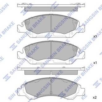 Фото автозапчасти гальмівні колодки, дискові Hi-Q (SANGSIN) SP1561
