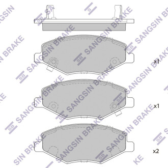 Фото автозапчастини колодки гальмові дискові передні Hi-Q (SANGSIN) SP2092