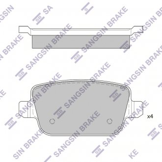 Колодка торм. FORD MONDEO задн. (SANGSIN) Hi-Q (SANGSIN) SP2101-R