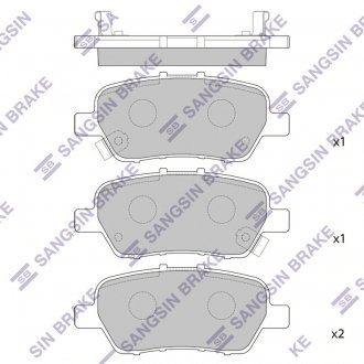 Комплект дисковых тормозных колодок Hi-Q (SANGSIN) SP2104 (фото 1)
