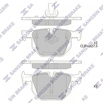 Фото автозапчасти колодки тормозные дисковые BMW 525I задн. (SANGSIN) Hi-Q (SANGSIN) SP2157