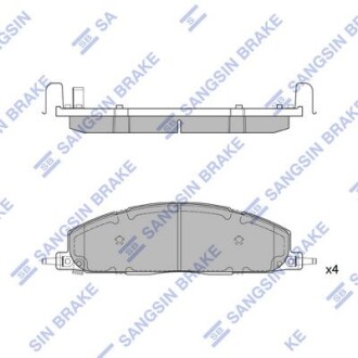 Фото автозапчасти гальмівні колодки, дискові Hi-Q (SANGSIN) SP4318