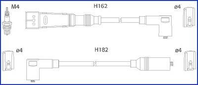 VW Комплект проводів високої напруги Golf II,Passat 1.0/1.8 80- HITACHI 134704 (фото 1)