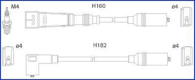 Фото автозапчастини vw комплект высоковольтных проводов audi 80 1.4/2.0 78- HITACHI 134716