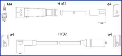 Фото автозапчастини huco seat дріт запалювання ibiza,cordoba 1.4i 93-. vw golf iii 1,4 HITACHI 134785