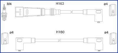 Провода зажигания Volkswagen Caddy II 1.4i 95-04 (к-кт) (HÜCO) HITACHI 134795