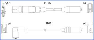 Комплект кабелів високовольтних HUCO 134790 (фото 1)