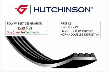 Ремень генератора Fiat Doblo 1.4 01- HUTCHINSON 1150 K 5 (фото 1)