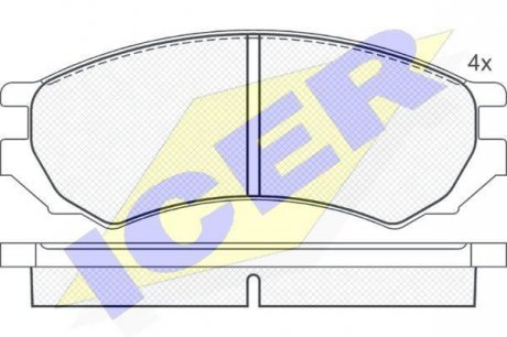 Фото автозапчасти гальмівні колодки./BN571400GDB1005 ICER 180878