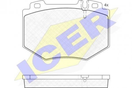 Фото автозапчастини тормозные колодки передние 17.4мм Mercedes S-class W220 5.0-6.0 ICER 181538