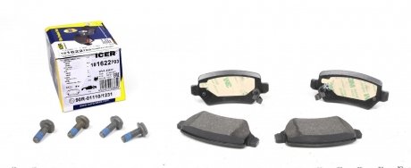 Колодки тормозные (задние) Opel Combo/Astra/Corsa/Meriva/Zafira 98-/Hyundai ix20/Kia Venga/Cee'd 10- ICER 181622-703 (фото 1)