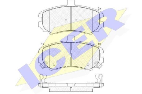 Фото автозапчасти колодки гальмівні (передні) Hyundai Elantra 00- ICER 181666