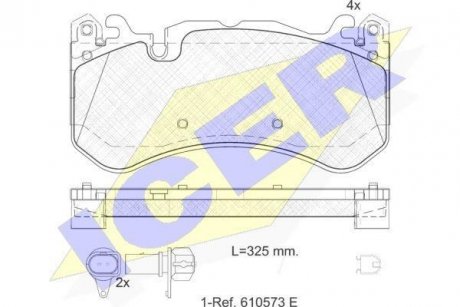 Фото автозапчасти колодки тормозные (передние) Audi A6 08-18/A7 13-18 (+датчики) ICER 182079-203