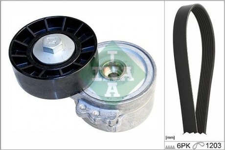 Комплект поликлиновых ремней (с роликами) FORD GALAXY II, S-MAX 2.0D 05.06-06.15 INA 529 0226 10 (фото 1)