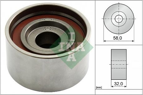 Фото автозапчастини натягуючий ролик ременя ГРМ HYUNDAI ACCENT II, ELANTRA III, GETZ, GRANDEUR, HIGHWAY, I30, MATRIX, SANTA FE I, SANTA FE II, SONATA V, TRAJET, TUCSON; KIA CARENS II 1.5D/2.0D/2.2D 03.01- INA 531058210