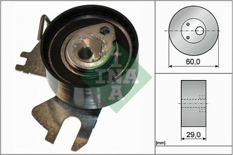 Фото автозапчасти натягивающий ролик ремня ГРМ CITROEN C4 GRAND PICASSO I, C4 II, C4 PICASSO I, C5 III, C8, DS4, DS5, JUMPY; DS DS 5; FIAT SCUDO; FORD C-MAX II, FOCUS III, GALAXY II, GRAND C-MAX 2.0D/2.0DH 03.06- INA 531 0839 10 (фото 1)