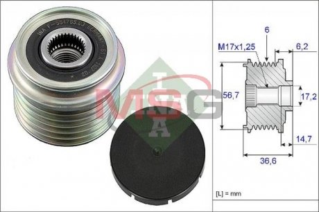 Фото автозапчасти шкив генератора OPEL CORSA A, CORSA A TR, CORSA B 1.0-1.6 09.82-09.00 INA 535003310 (фото 1)