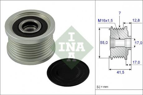 Фото автозапчастини шків генератора MAZDA 6; NISSAN CUBE, LATIO, NOTE, TIIDA 1.5-2.3 06.02- INA 535 0092 10