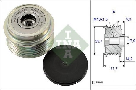 Фото автозапчастини шків генератора FORD USA CROWN VICTORIA 4.6 09.97-12.06 INA 535016210