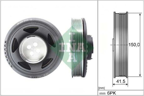 Фото автозапчасти шкив коленчатого вала BMW 1 (F20), 1 (F21), 2 (F45), 2 GRAN TOURER (F46), X1 (F48); MINI (F55), (F56), (F57), CLUBMAN (F54), COUNTRYMAN (F60) 1.5D 10.13- INA 544 0129 10