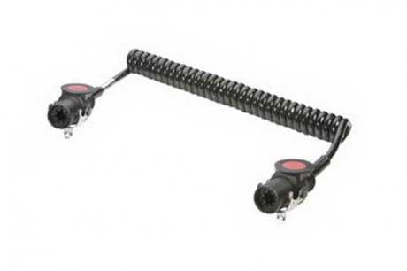 Спіральний електричний кабель (поліуретан, робоча довжина 3м, максимальна довжина 4,5м, кількість контактів: 7, тип вилки: EBS 24V, кількість жил: 2x4+5x1.5mm2) JAEGER 641166EJ