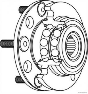 Комплект підшипника колеса передній (із маточиною) (86,5x66x29) NISSAN NP300 NAVARA, PATHFINDER III 2.5D/4.0 01.05- JAKOPARTS J4701043