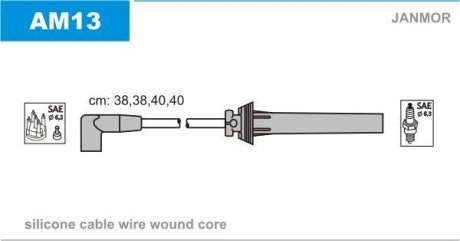 Фото автозапчасти дроти запалення, набір Janmor AM13