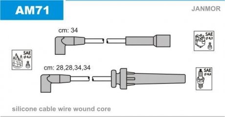 Фото автозапчасти дроти запалення, набір Janmor AM71