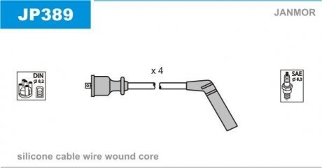 Фото автозапчасти дроти запалення, набір Janmor JP389