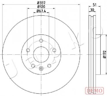 Фото автозапчастини диск тормозной (задний) Volvo S60/S80/V60/V70 06-18 (302x11) (с покр.) JAPKO 610323C