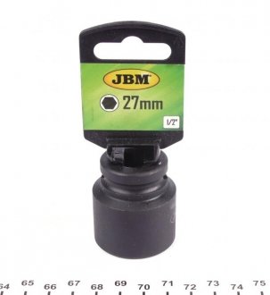Головка ударна 6-гранна (1/2") (d=27mm) JBM 11123