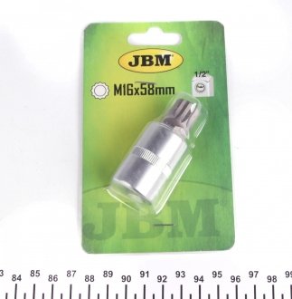Бита XZN (M16x8mm) + адаптер под ключ 1/2' JBM 12029