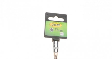 Бита Torx T27 + адаптер под ключ 1/4" (хромированная) JBM 13388