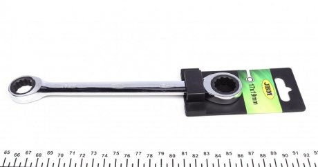 Ключ 12-гранный плоский-кольцевой с трещоткой (17x19mm) JBM 13490