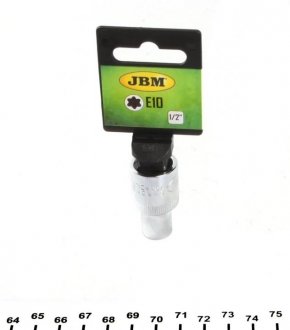 Фото автозапчастини головка Torx E10 (під ключ 1/2") (хромована) JBM 13658