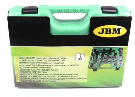 Набір інструментів для утоплення гальмівних поршнів (15 адаптерів) JBM 52636 (фото 1)