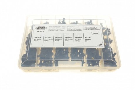 Набір кліпс пластмасових (150шт) JBM 52711