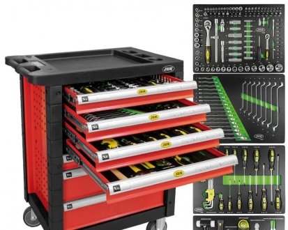 Візок з інструментами (470x700x970mm) (червоний) на 7 ящиків JBM 53686 (фото 1)
