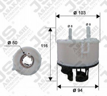 Фото автозапчастини фильтр топливный JS ASAKASHI FS13002 (фото 1)