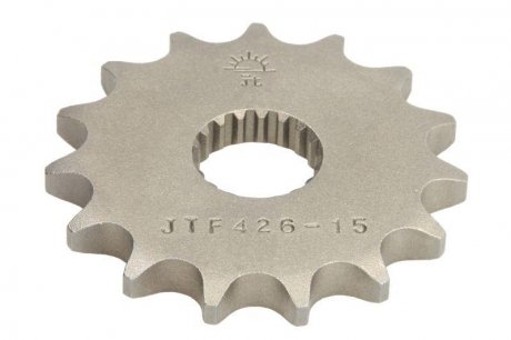 Зірочка передня сталева, тип ланцюга: 428, кількість зубів: KREIDELER 125; SUZUKI DR, GN, GS, RM, SP 100/125 1976-2010 JT JTF426,15 (фото 1)
