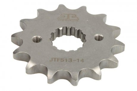 Зірочка передня сталева, тип ланцюга: 50 (530), кількість зубів: 14 CAGIVA RAPTOR, V-RAPTOR, X-RAPTOR, X-TRA RAPTOR; KAWASAKI GPX, GPZ, Z, ZR, ZX; SUZUKI GS, GSF, GSX 250-1400 1973-2017 JT JTF513,14