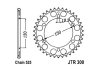 Задня зірочка сталева, тип ланцюга: 525, кількість зубів: HONDA XL, XRV; YAMAHA FZ8, TDM, TRX 400-900 1987-2016 JT JTR300,39 (фото 2)