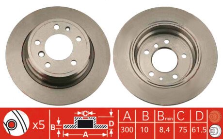 Фото автозапчасти диск гальмівний BMW E34 Fi300x10 /T/ = 1 szt. Jurid 1001020764